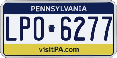 PA license plate LPO6277