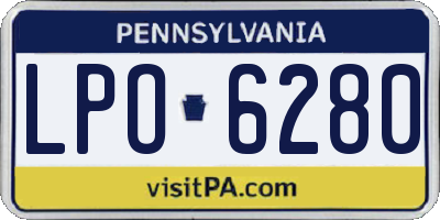 PA license plate LPO6280