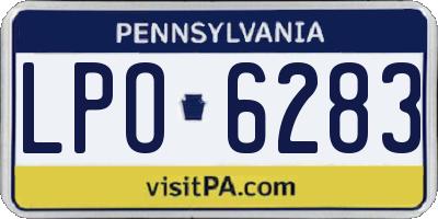 PA license plate LPO6283