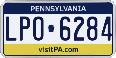 PA license plate LPO6284
