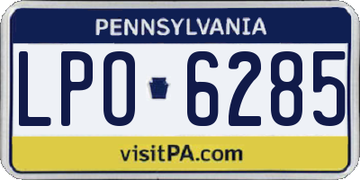 PA license plate LPO6285