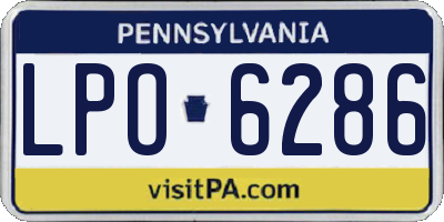 PA license plate LPO6286