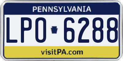 PA license plate LPO6288