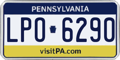 PA license plate LPO6290
