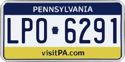 PA license plate LPO6291
