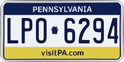 PA license plate LPO6294
