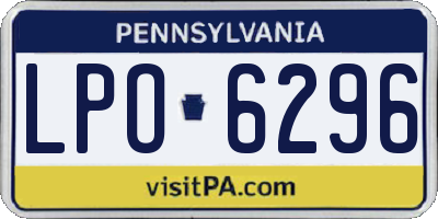 PA license plate LPO6296