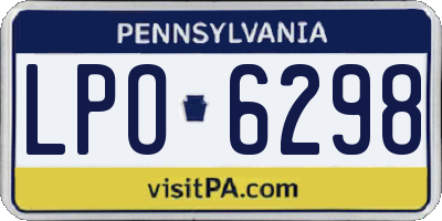 PA license plate LPO6298