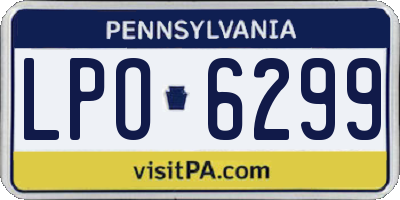 PA license plate LPO6299