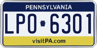 PA license plate LPO6301