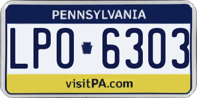PA license plate LPO6303
