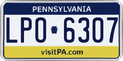 PA license plate LPO6307