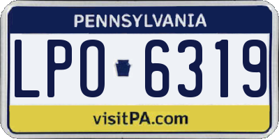 PA license plate LPO6319