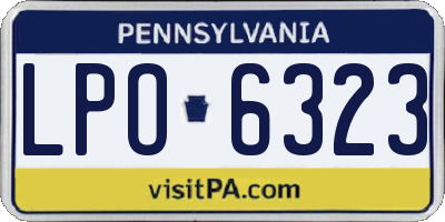 PA license plate LPO6323