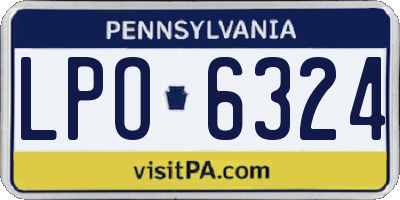 PA license plate LPO6324