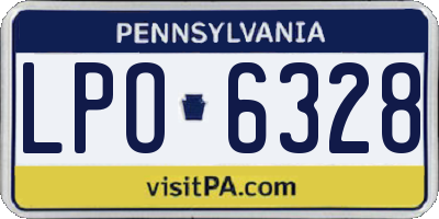 PA license plate LPO6328