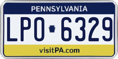 PA license plate LPO6329