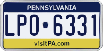 PA license plate LPO6331