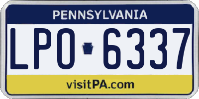 PA license plate LPO6337