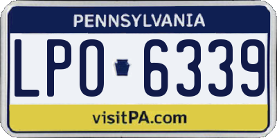 PA license plate LPO6339