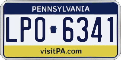 PA license plate LPO6341