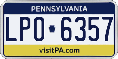 PA license plate LPO6357