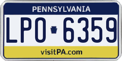 PA license plate LPO6359