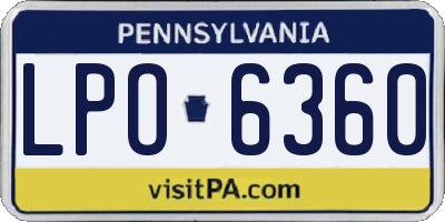 PA license plate LPO6360
