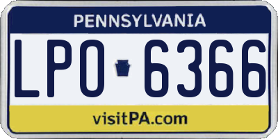 PA license plate LPO6366