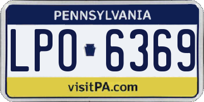 PA license plate LPO6369
