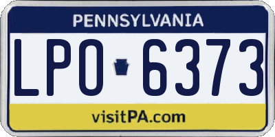 PA license plate LPO6373