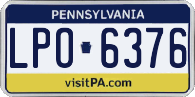 PA license plate LPO6376