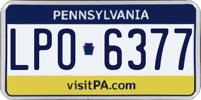 PA license plate LPO6377