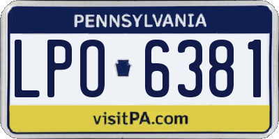 PA license plate LPO6381