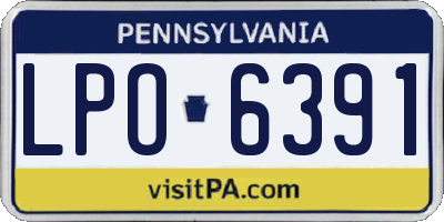 PA license plate LPO6391