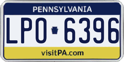 PA license plate LPO6396