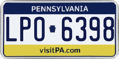 PA license plate LPO6398