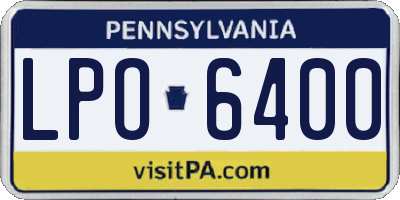 PA license plate LPO6400