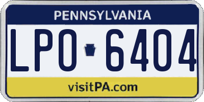 PA license plate LPO6404