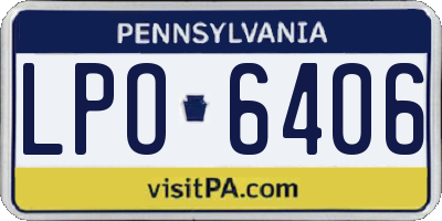 PA license plate LPO6406