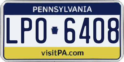 PA license plate LPO6408