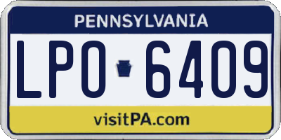 PA license plate LPO6409