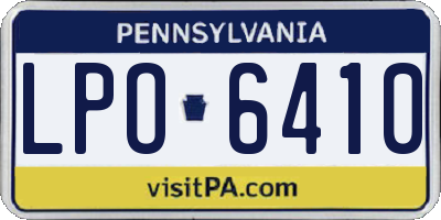 PA license plate LPO6410