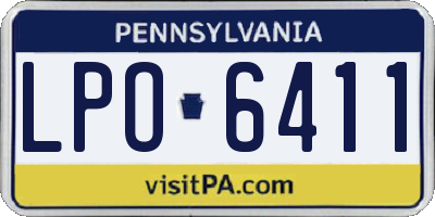 PA license plate LPO6411