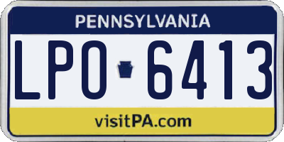 PA license plate LPO6413