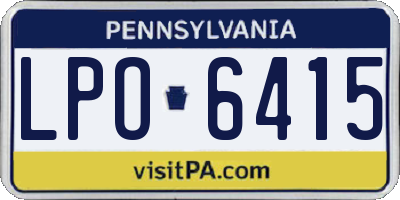 PA license plate LPO6415