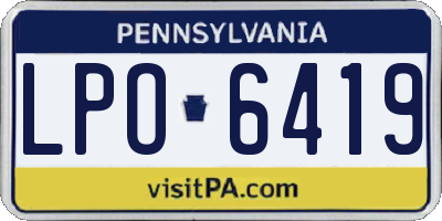 PA license plate LPO6419