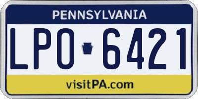 PA license plate LPO6421