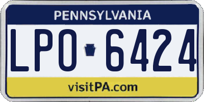PA license plate LPO6424