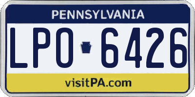 PA license plate LPO6426